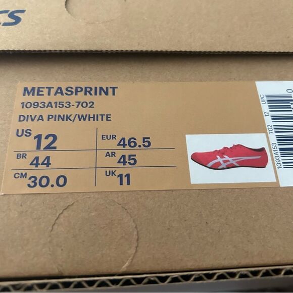 ASICS Metasprint Mens Track And Field Shoes Sprinting Cleats Diva Pink Size 12 - Picture 10 of 10